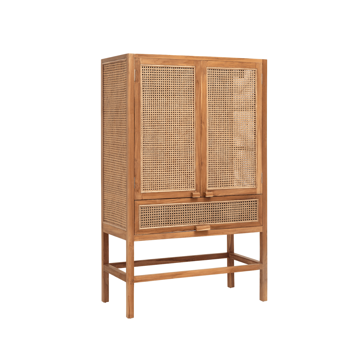 Merge Rattan Weave Cabinet with Teak Wood Frame by Nordal - Maison Rêves UK