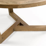 Elma Oak Wood Dining Table with Geometric Base