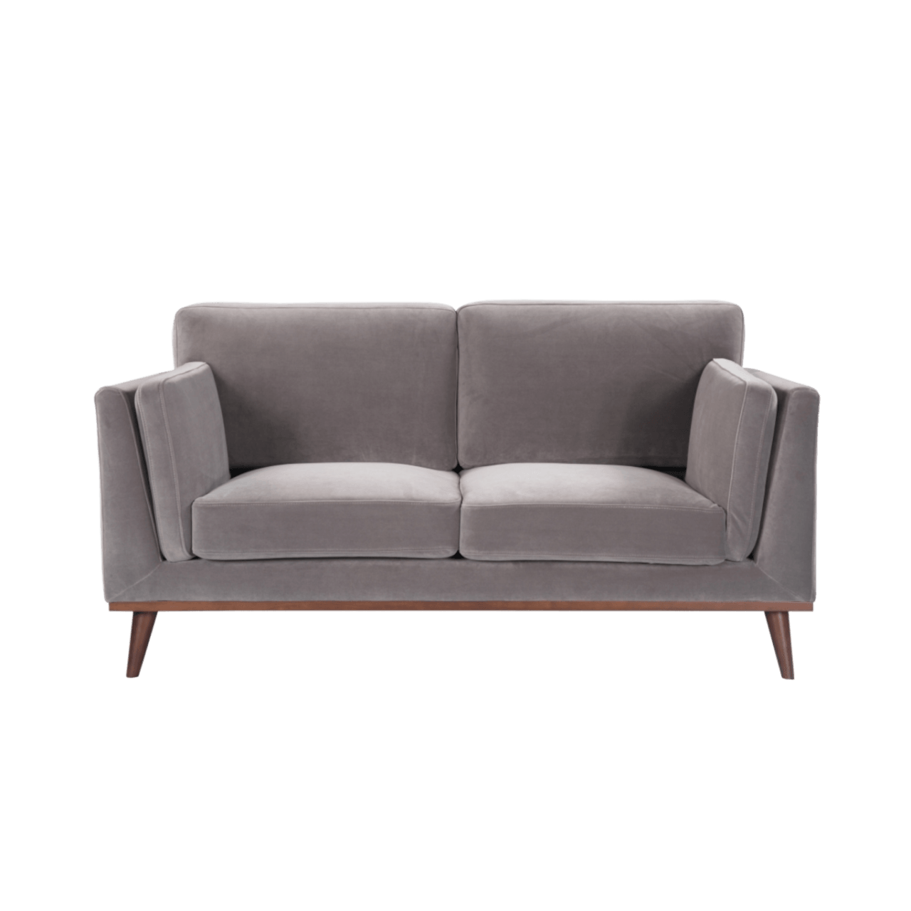 Mickey 2 Seat Velvet Sofa Walnut Frame by Twenty10 Designs - Maison Rêves UK