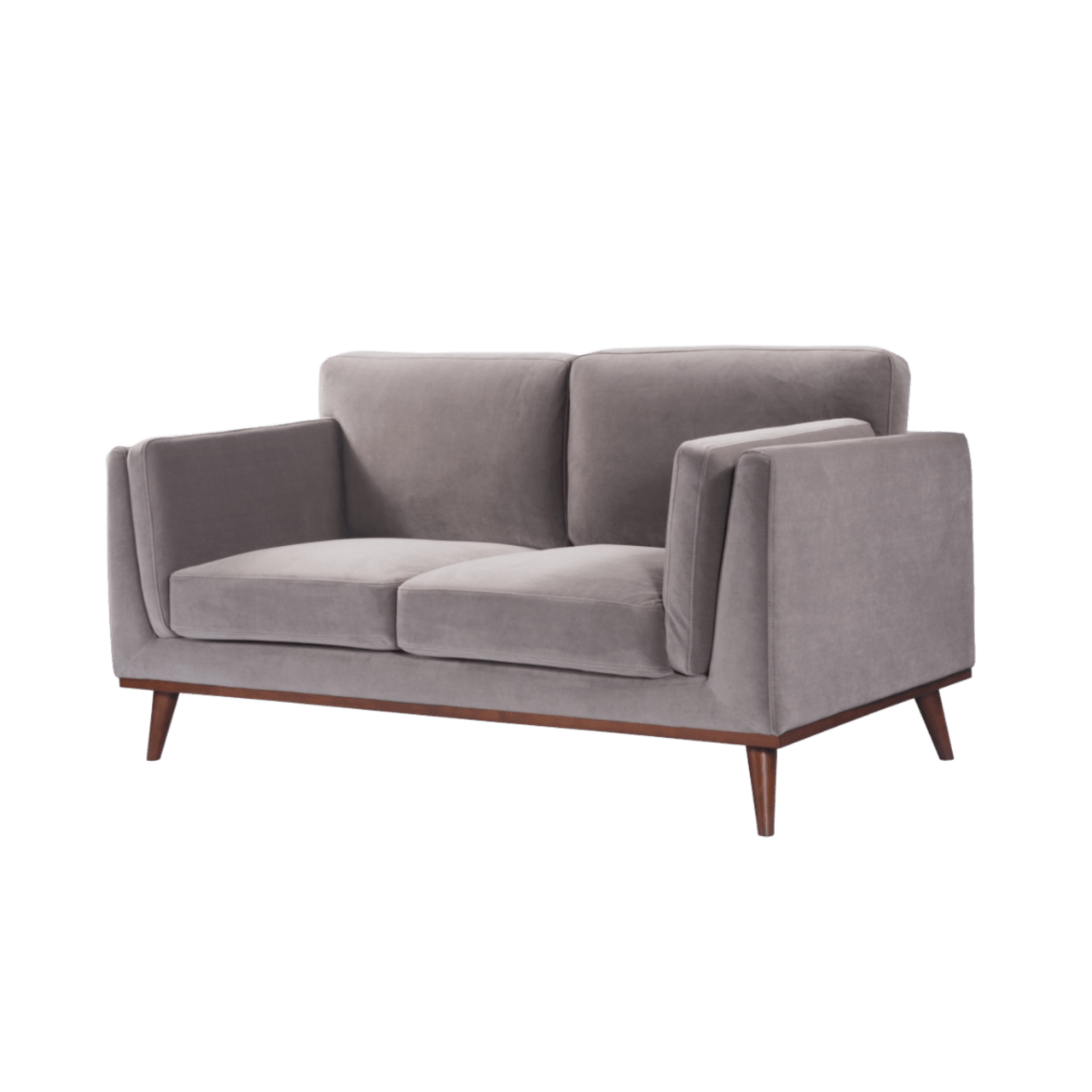 Mickey 2 Seat Velvet Sofa Walnut Frame by Twenty10 Designs - Maison Rêves UK