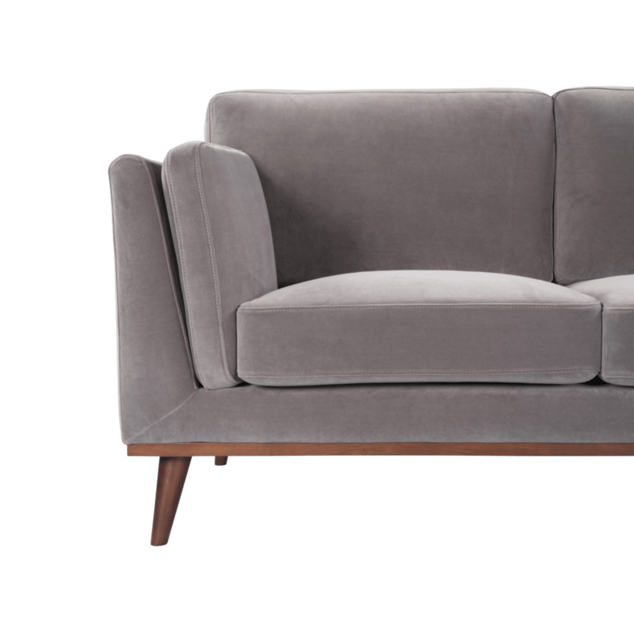 Mickey 2 Seat Velvet Sofa Walnut Frame by Twenty10 Designs - Maison Rêves UK