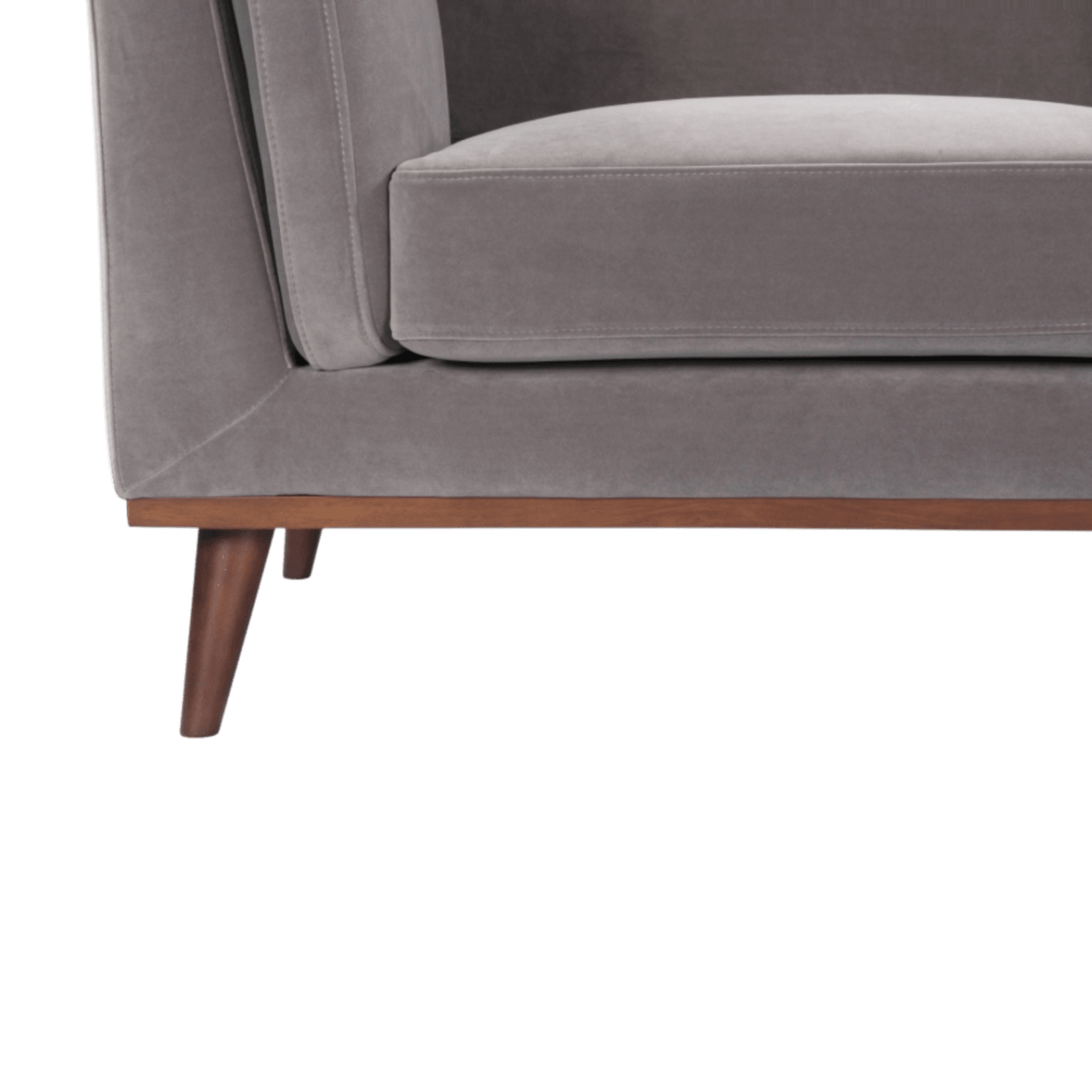 Mickey 2 Seat Velvet Sofa Walnut Frame by Twenty10 Designs - Maison Rêves UK