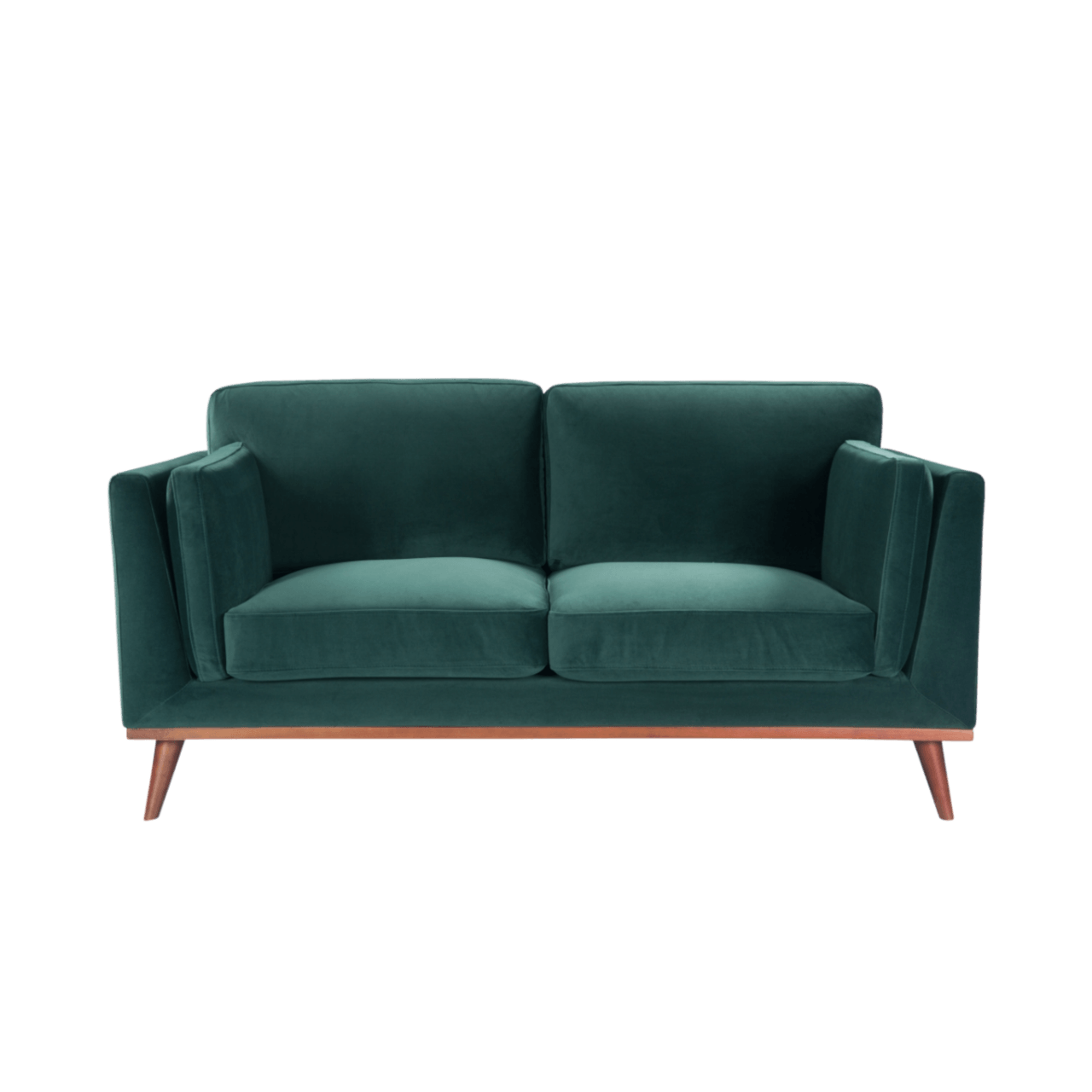 Mickey 2 Seat Velvet Sofa Walnut Frame by Twenty10 Designs - Maison Rêves UK