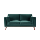 Mickey 2 Seat Velvet Sofa Walnut Frame by Twenty10 Designs - Maison Rêves UK