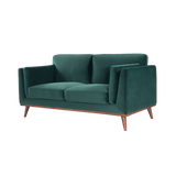 Mickey 2 Seat Velvet Sofa Walnut Frame by Twenty10 Designs - Maison Rêves UK