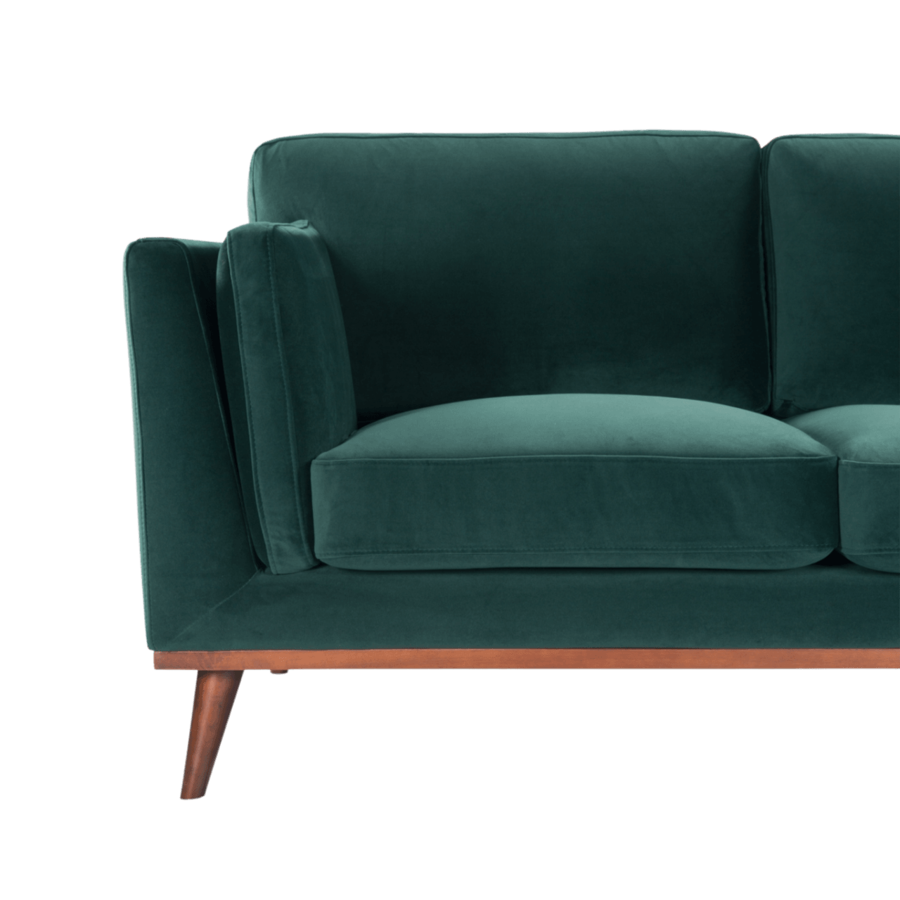 Mickey 2 Seat Velvet Sofa Walnut Frame by Twenty10 Designs - Maison Rêves UK