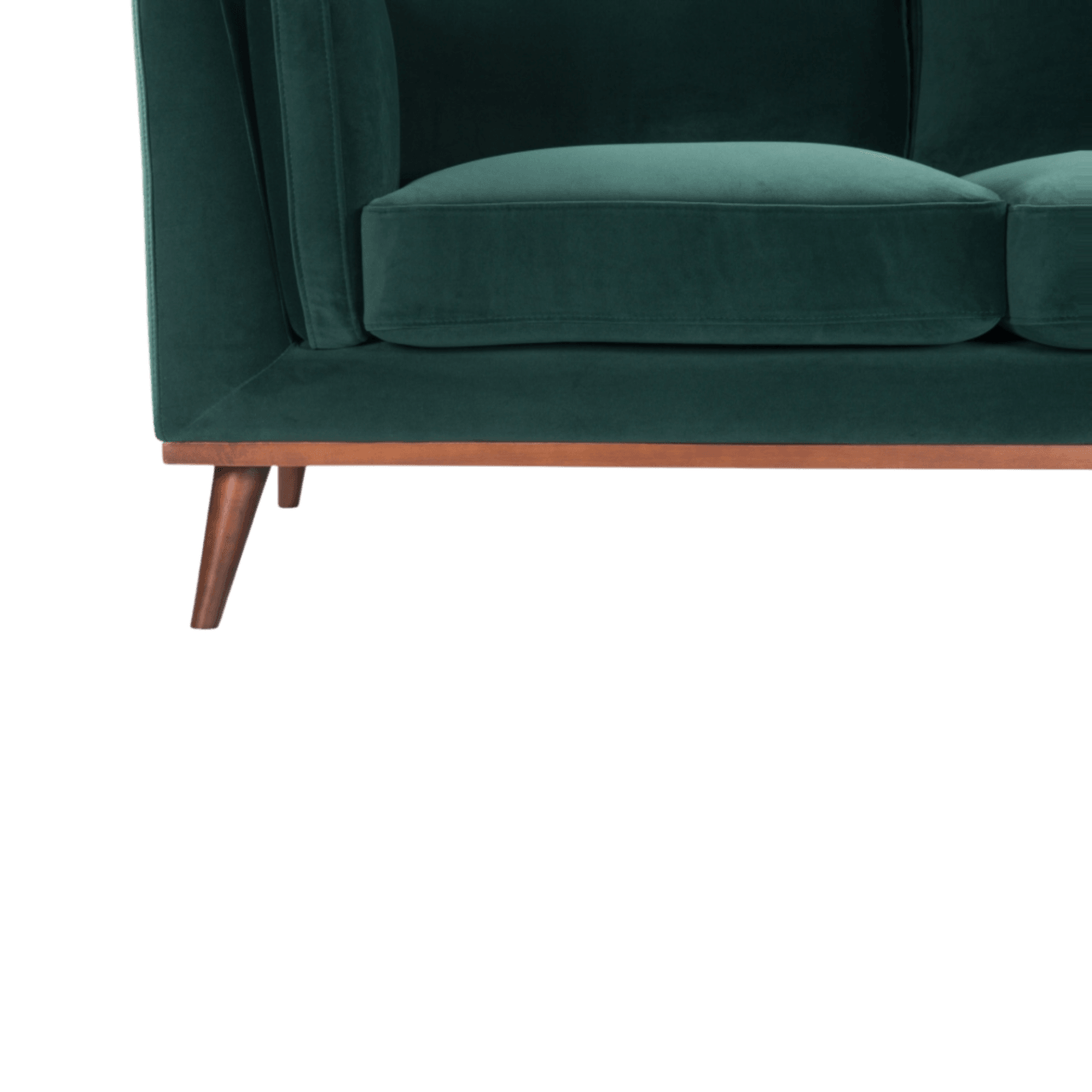 Mickey 2 Seat Velvet Sofa Walnut Frame by Twenty10 Designs - Maison Rêves UK