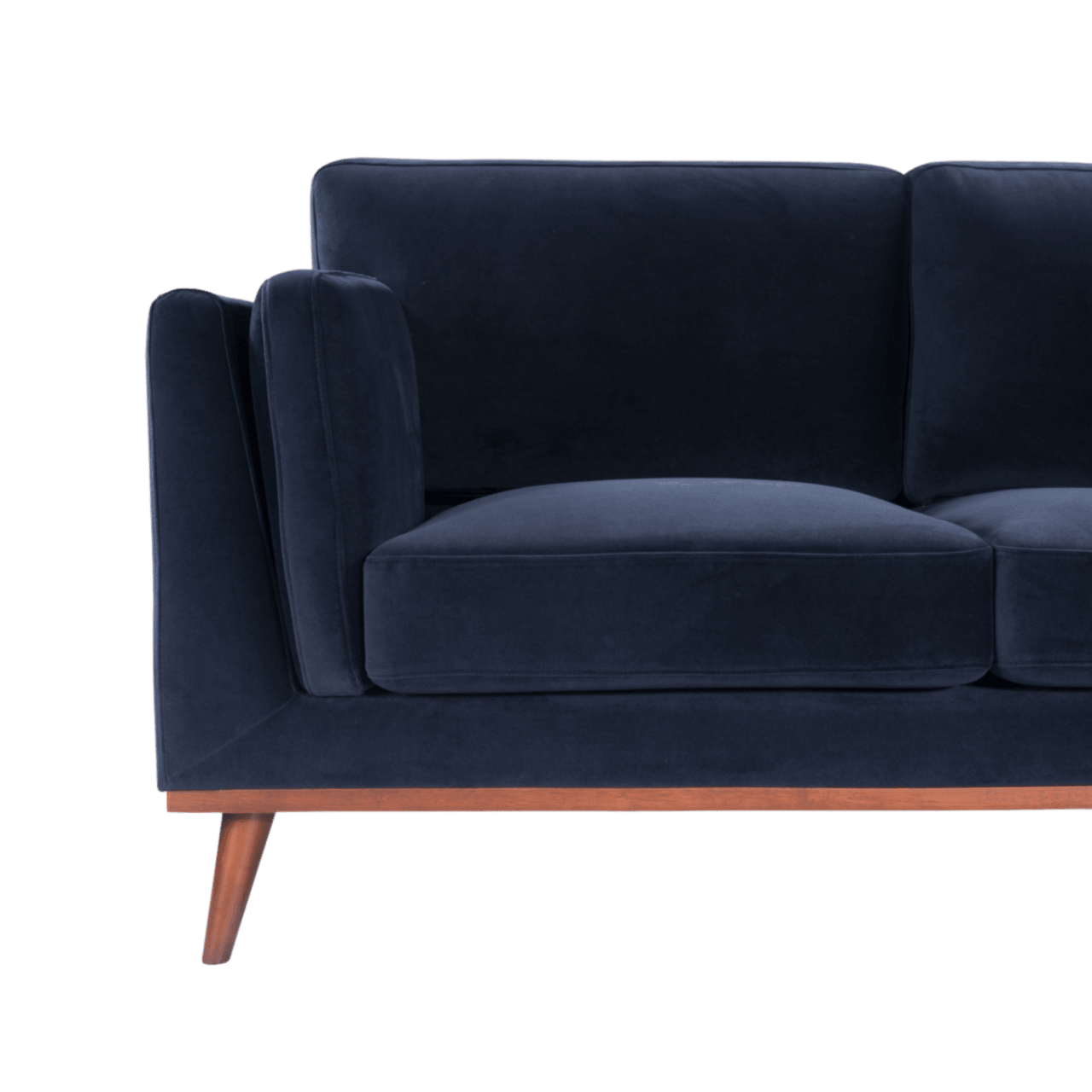 Mickey 2 Seat Velvet Sofa Walnut Frame by Twenty10 Designs - Maison Rêves UK