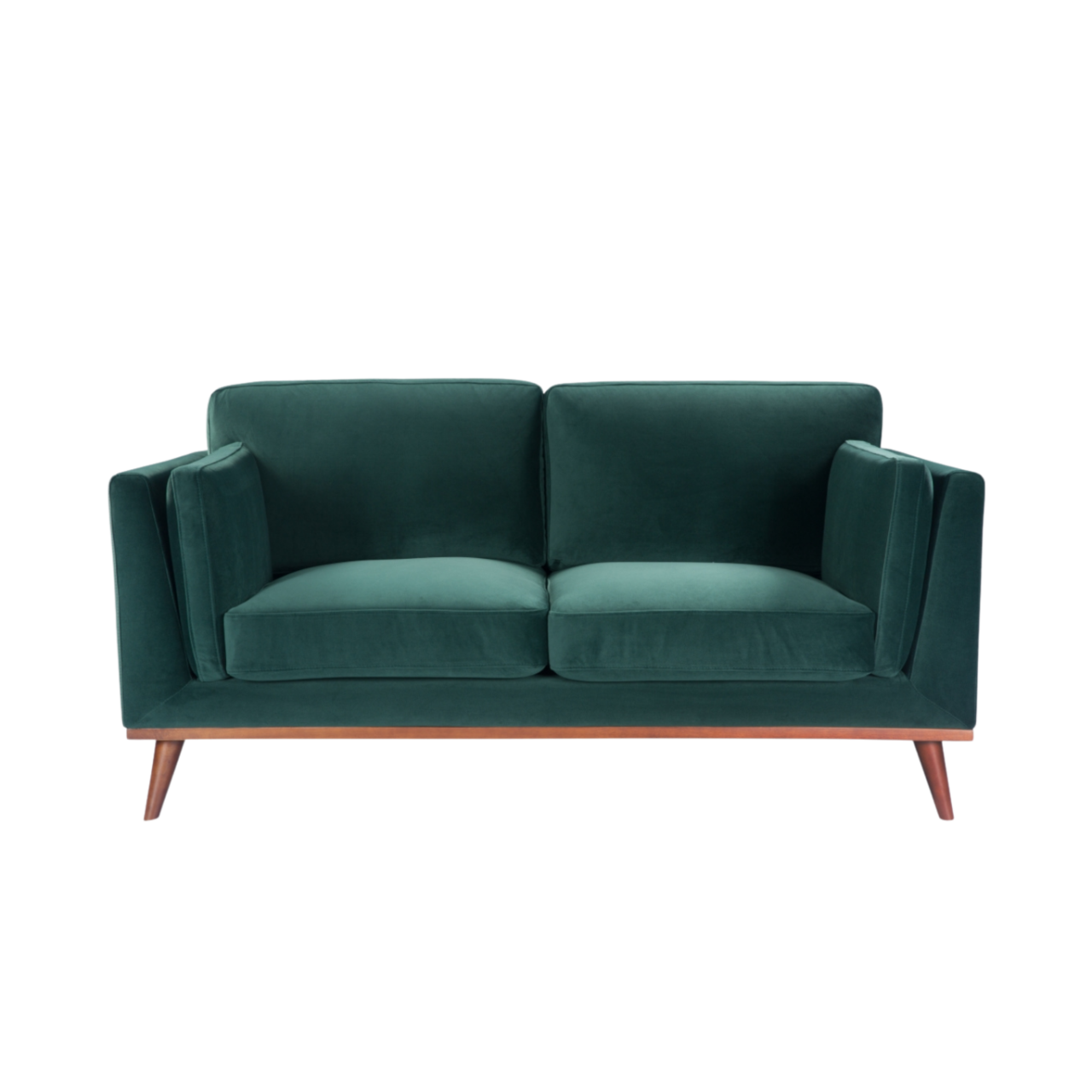 Mickey 2 Seat Velvet Sofa Walnut Frame by Twenty10 Designs