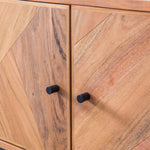 Mirage Acacia Wood 4 Door Media Unit with Iron Legs - Maison Rêves UK