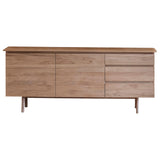 Modera 2 Door 3 Drawer Solid Oak Sideboard in Oak - Maison Rêves UK