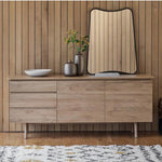 Modera 2 Door 3 Drawer Solid Oak Sideboard in Oak - Maison Rêves UK