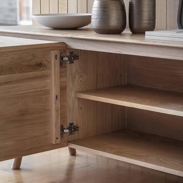 Modera 2 Door 3 Drawer Solid Oak Sideboard in Oak - Maison Rêves UK