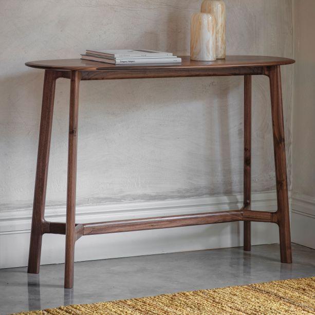 Modera Oak Console Table Walnut - Maison Rêves UK
