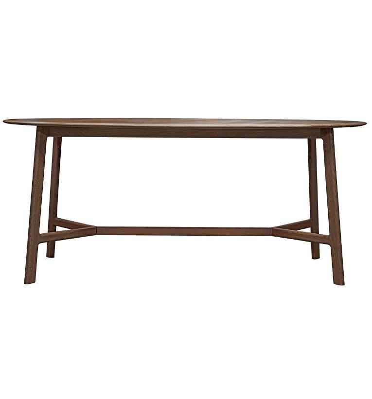 Modera Oval Solid Oak Dining Table Walnut - Maison Rêves UK
