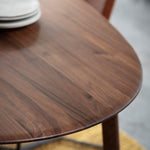 Modera Oval Solid Oak Dining Table Walnut - Maison Rêves UK