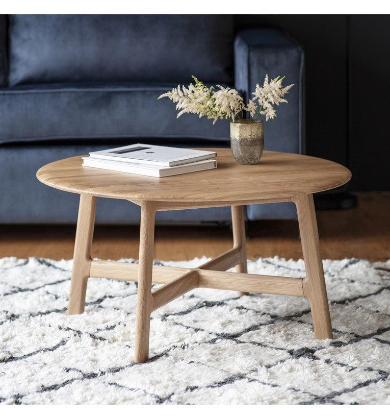 Modera Round Solid Oak Coffee Table - Maison Rêves UK