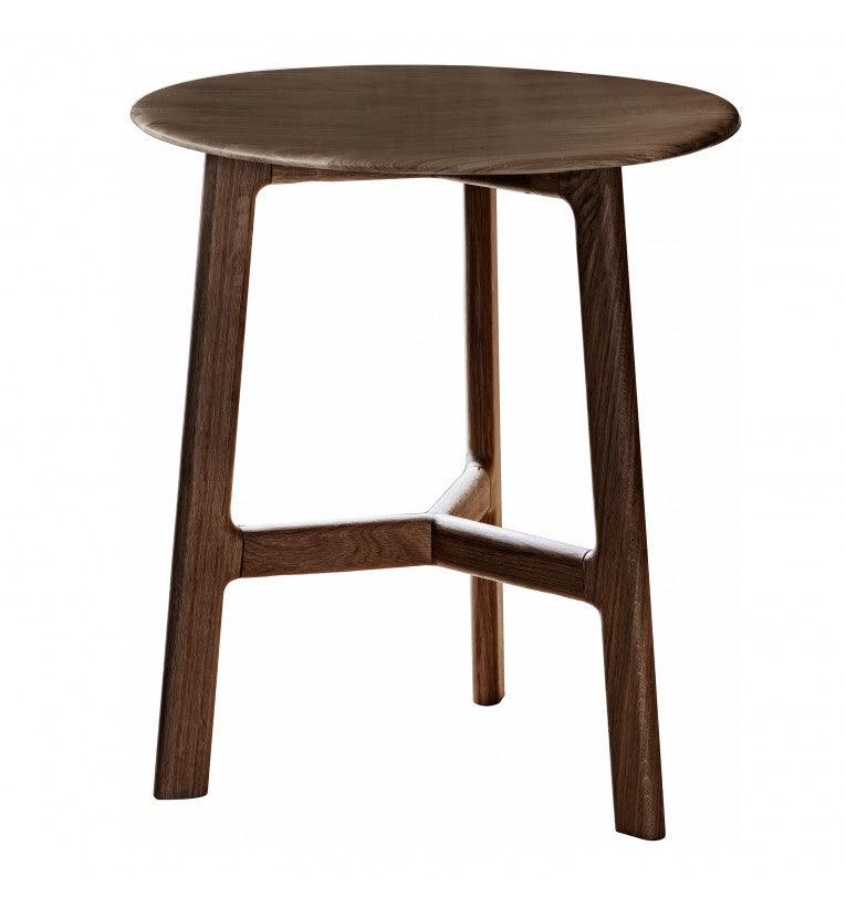 Modera Round Solid Oak Side Table Walnut - Maison Rêves UK