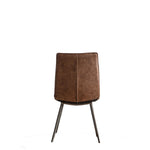 Moorwick Dining Chair Brown with Bronze Finish Metal Legs (2pk) - Maison Rêves UK
