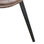 Moorwick Dining Chair Brown with Bronze Finish Metal Legs (2pk) - Maison Rêves UK