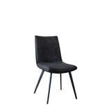 Moorwick Dining Chair Grey with Black Finish Metal Legs (2pk) - Maison Rêves UK
