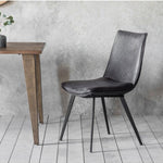 Moorwick Dining Chair Grey with Black Finish Metal Legs (2pk) - Maison Rêves UK