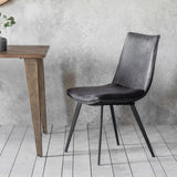 Moorwick Dining Chair Grey with Black Finish Metal Legs (2pk) - Maison Rêves UK