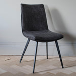 Moorwick Dining Chair Grey with Black Finish Metal Legs (2pk) - Maison Rêves UK