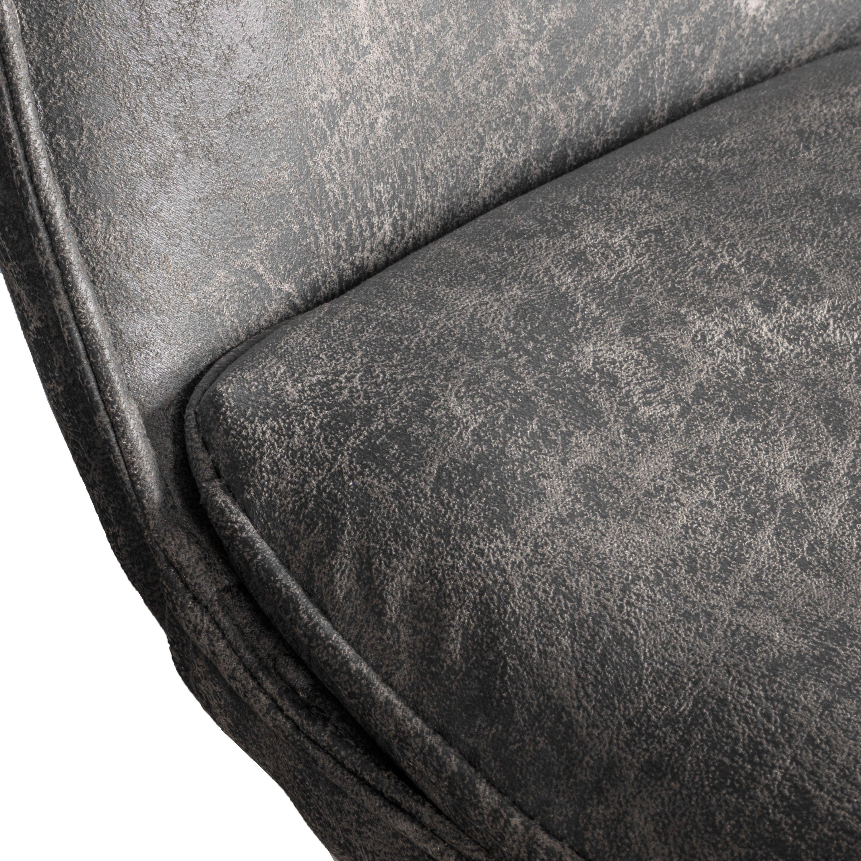 Moorwick Dining Chair Grey with Black Finish Metal Legs (2pk) - Maison Rêves UK