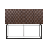 Naga Brown Wood Cabinet with Steel Frame - Maison Rêves UK