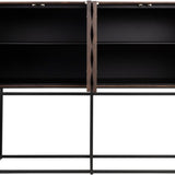 Naga Brown Wood Cabinet with Steel Frame - Maison Rêves UK