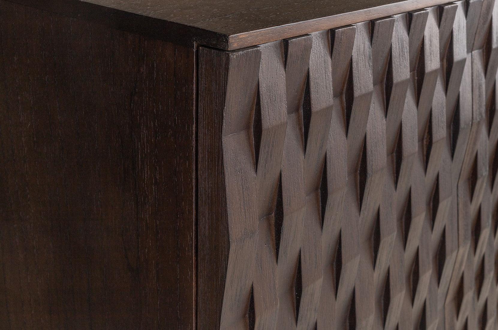 Naga Brown Wood Cabinet with Steel Frame - Maison Rêves UK