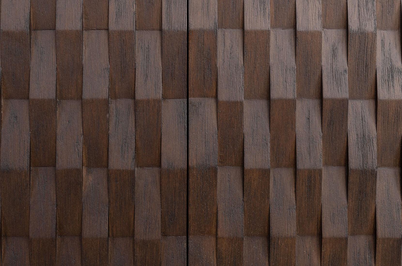 Naga Brown Wood Cabinet with Steel Frame - Maison Rêves UK