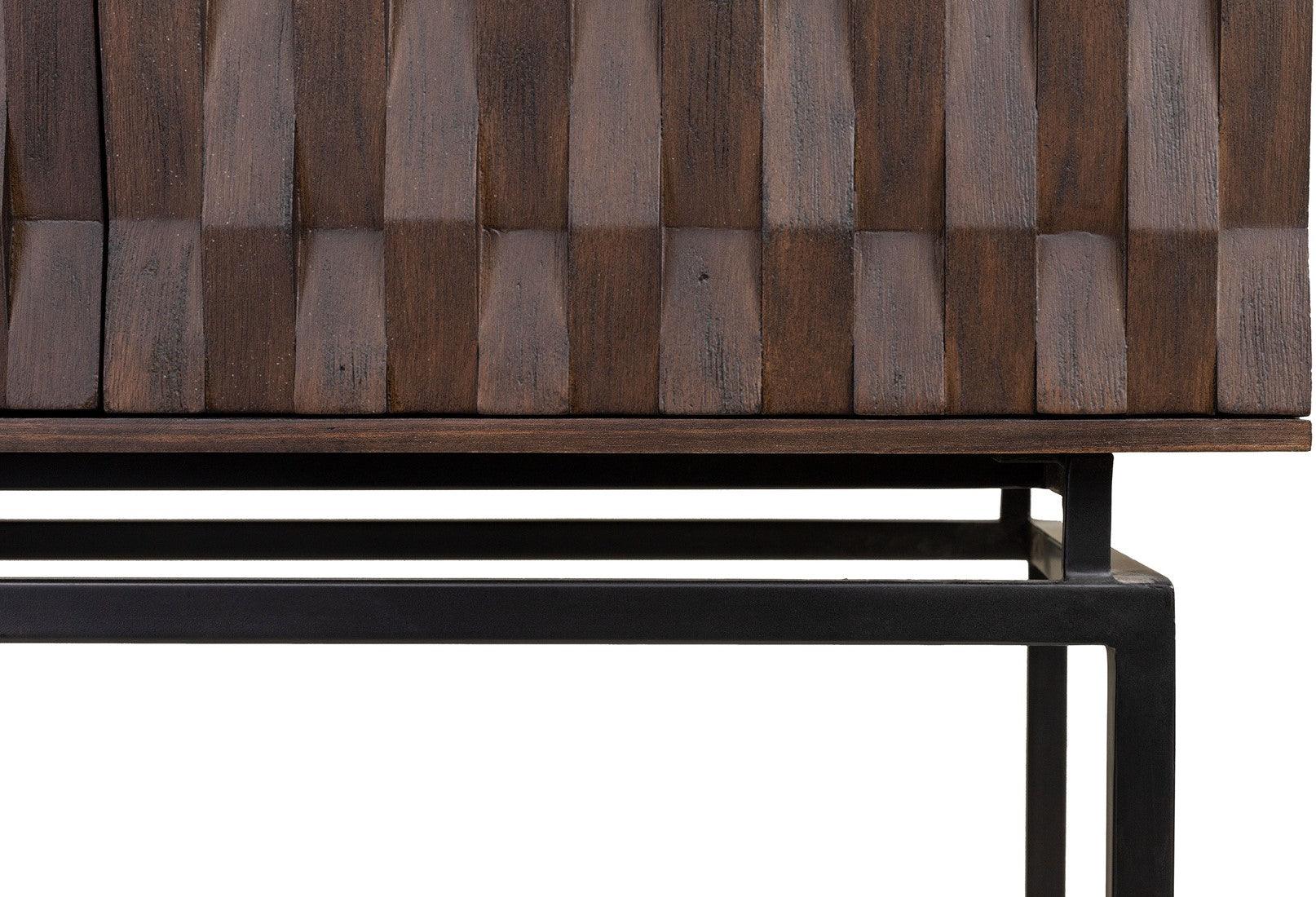 Naga Brown Wood Cabinet with Steel Frame - Maison Rêves UK
