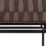 Naga Brown Wood Cabinet with Steel Frame - Maison Rêves UK