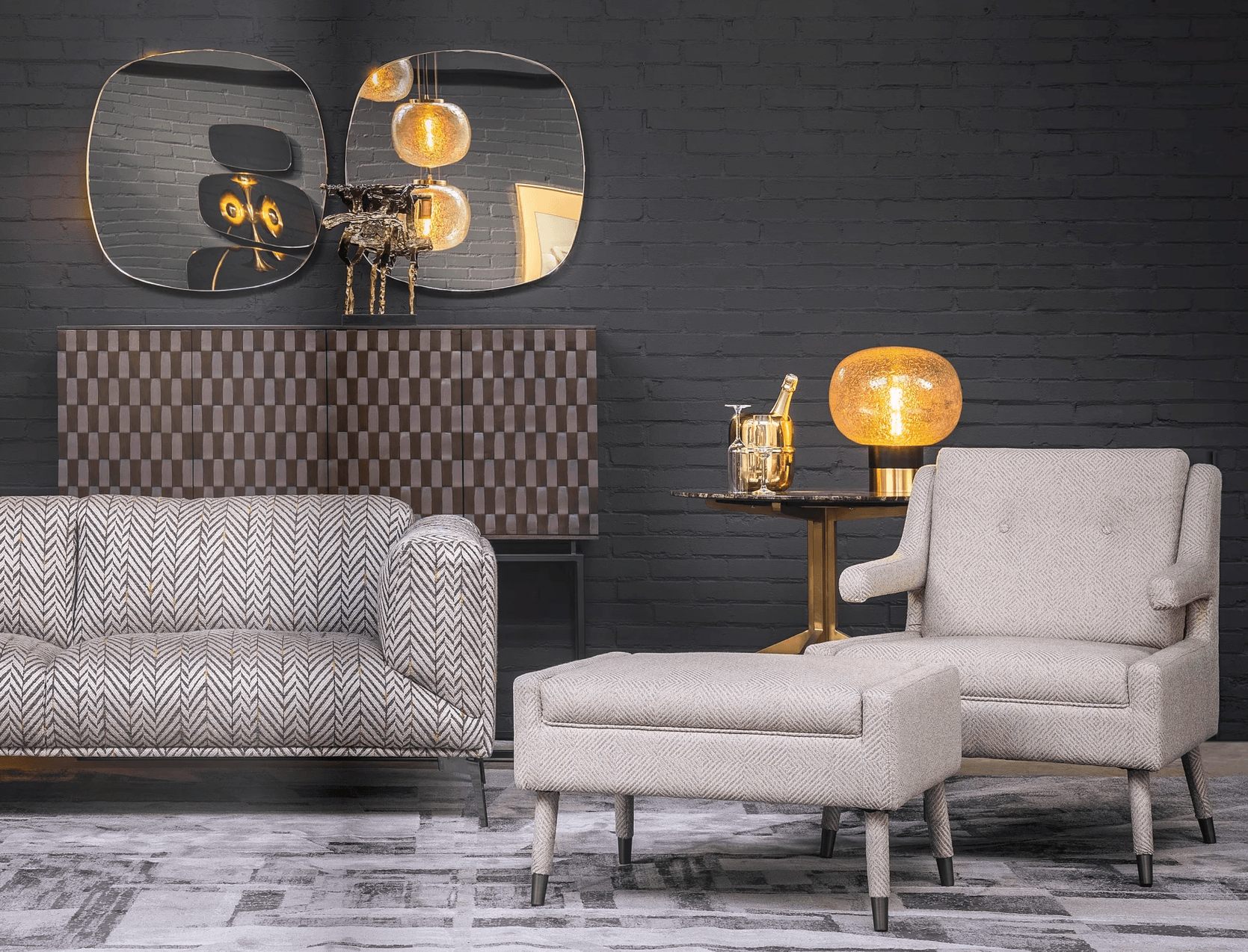 Naga Brown Wood Cabinet with Steel Frame - Maison Rêves UK