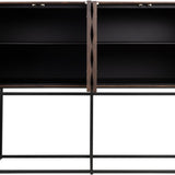 Naga Brown Wood Cabinet with Steel Frame
