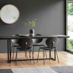 Nimbus Black Wooden Dining Table Metal Base - Maison Rêves UK