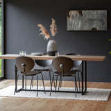 Nimbus Grey Wooden Dining Table Black Metal Base - Maison Rêves UK