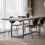 Nimbus Grey Wooden Dining Table Black Metal Base - Maison Rêves UK