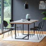 Nimbus Grey Wooden Dining Table Black Metal Base - Maison Rêves UK