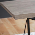 Nimbus Grey Wooden Dining Table Black Metal Base - Maison Rêves UK