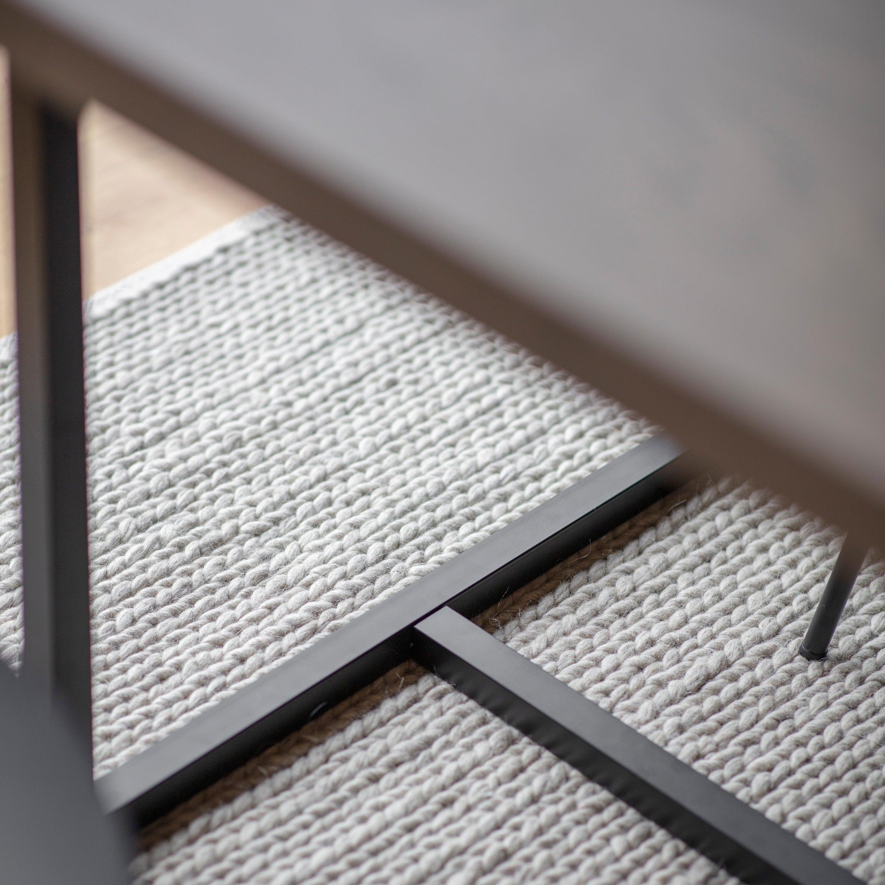 Nimbus Grey Wooden Dining Table Black Metal Base - Maison Rêves UK