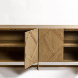 Olmo Natural Oak Sideboard with Gold Metal Legs