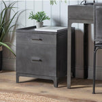 Oakridge 2 Drawer Dark Grey Metal Pedestal - Maison Rêves UK