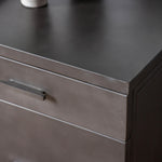 Oakridge 2 Drawer Dark Grey Metal Pedestal - Maison Rêves UK