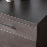 Oakridge 2 Drawer Dark Grey Metal Pedestal - Maison Rêves UK