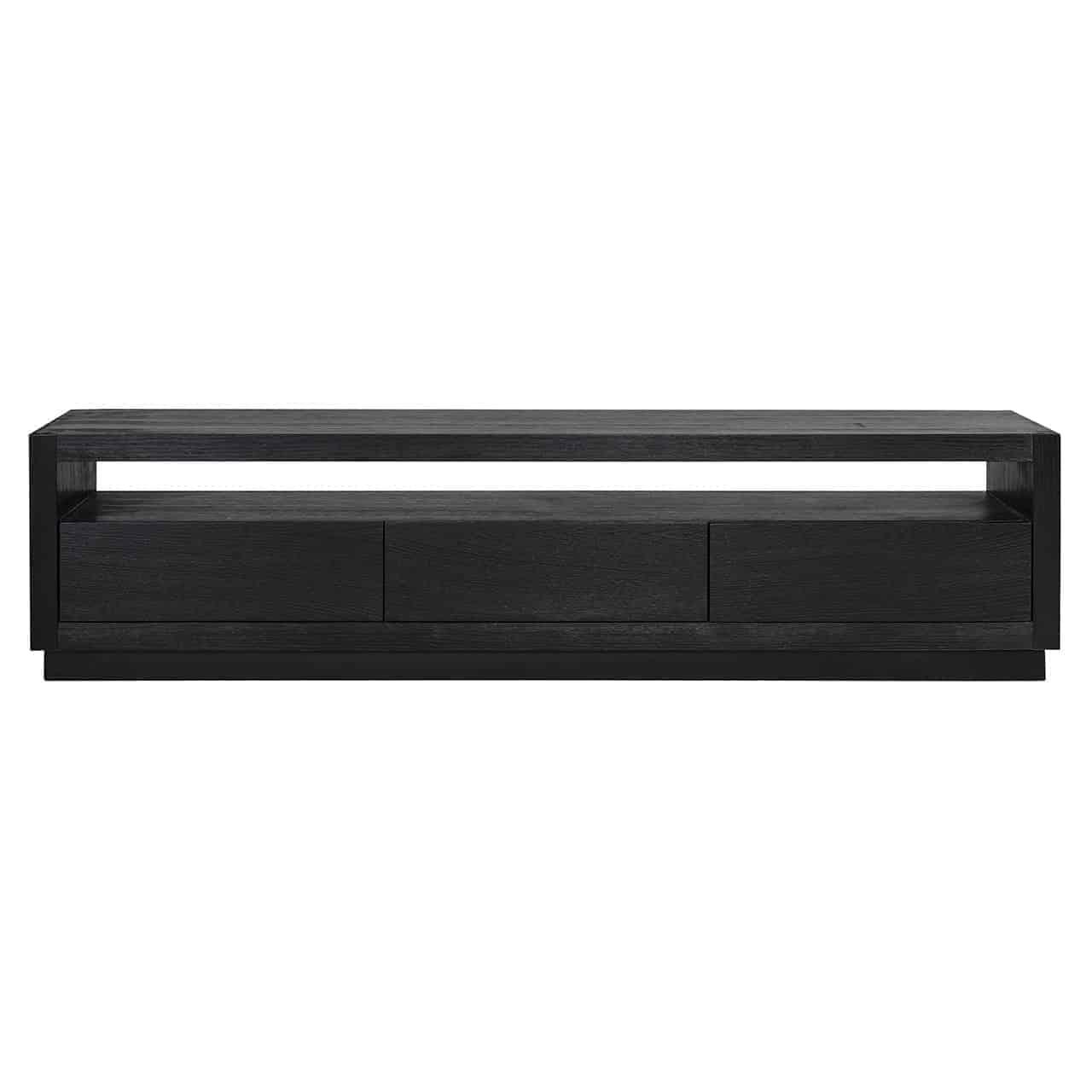 Oakura Black Oak Wood Media Unit by Richmond Interiors - Maison Rêves UK