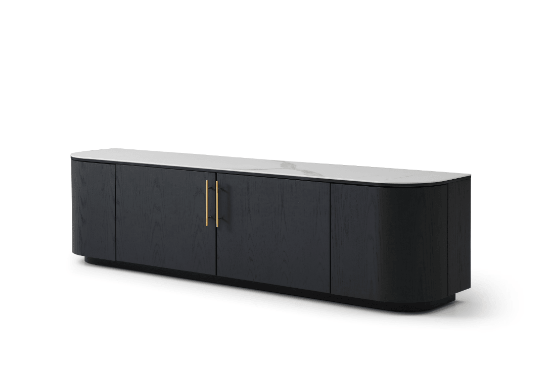 Oakura TV Unit - Black - Maison Rêves UK