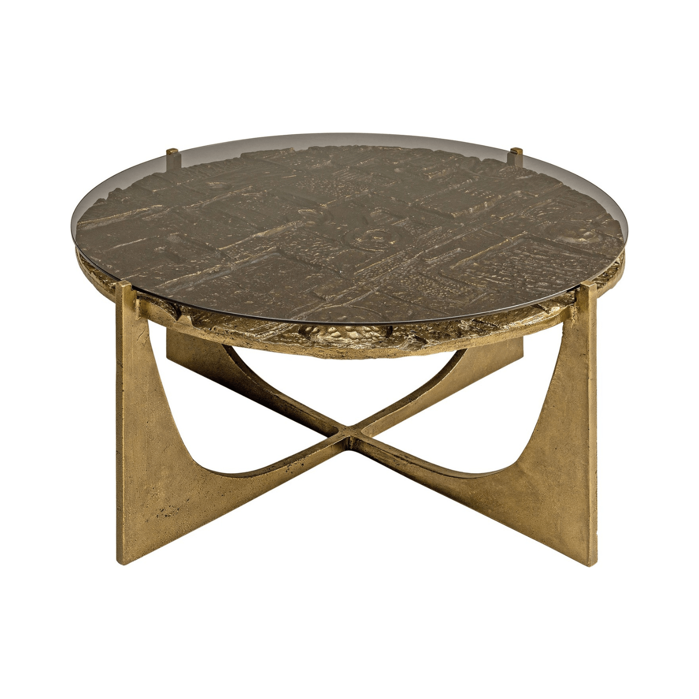 ODE Bronze Aluminium Coffee Table with Glass Top - Maison Rêves UK